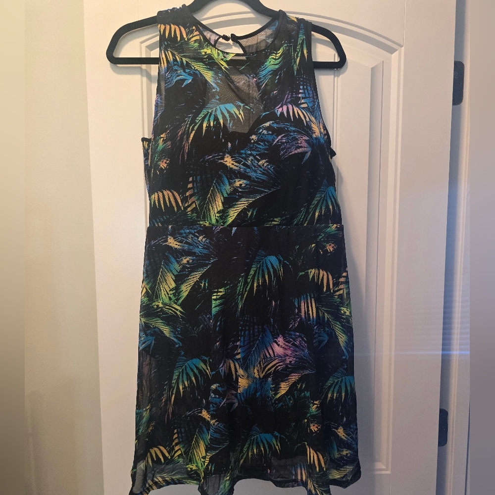 Torrid Size 2X D/DD underwire mesh overlay Swim Dress